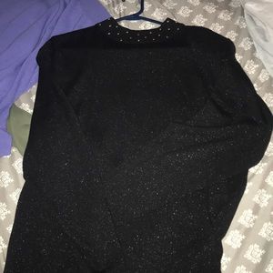 Vintage shoulder padded sparkle party blouse